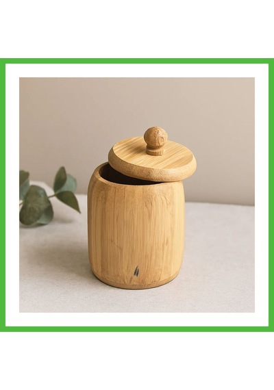 Vaveni Kapaklı Ahşap Bambu Şekerlik 7.5 X 8.5 Cm Arz