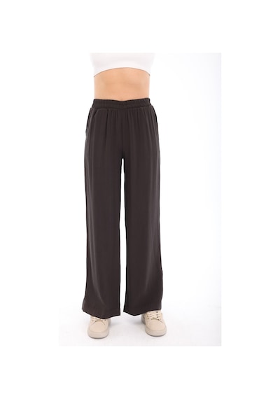Blayn Jeans Blayn Kadın Kahverengi Tensel Kumaş Yüksek Bel Bol Paça Pantolon