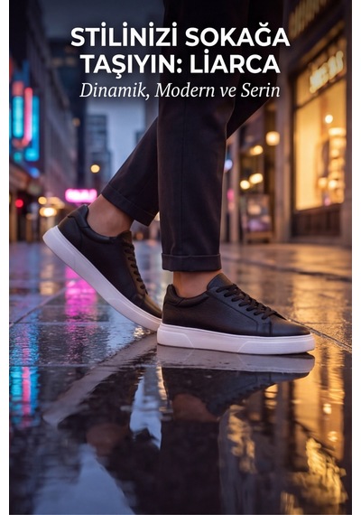 Liarca Ghostwood - Hakiki Deri Sararmaz Faylon Taban Siyah Beyaz Erkek Sneaker Ayakkabı Siyah - Beyaz Liarca Ghostwood - Hakiki Deri Sararmaz Faylon Taban Siyah Beyaz Erkek Sneaker Ayakkabı Siyah - Beyaz