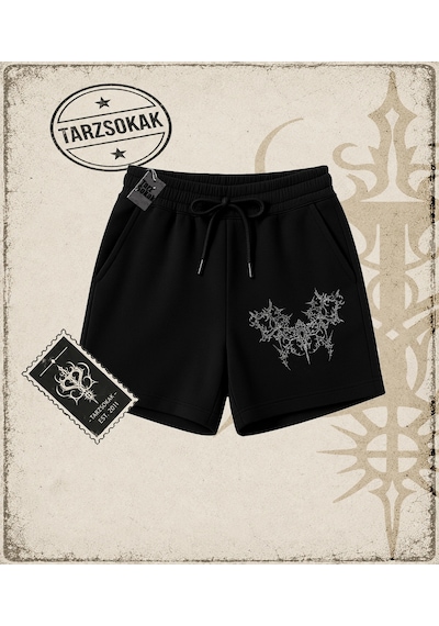 Tarzsokak Gotik & Grunge Streetwear Gothic Graphic Unisex Şort Siyah