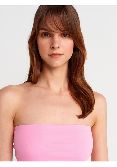 Dilvin 21103 Straplez Top-pembe Pembe