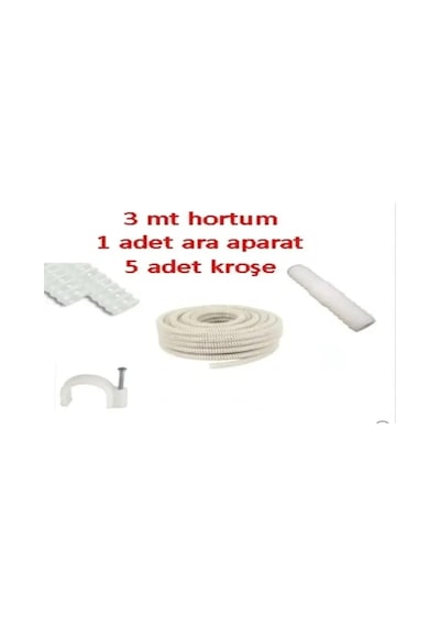 Klima Su Tahliye Drenaj Hortumu 3 M + Ek Parça
