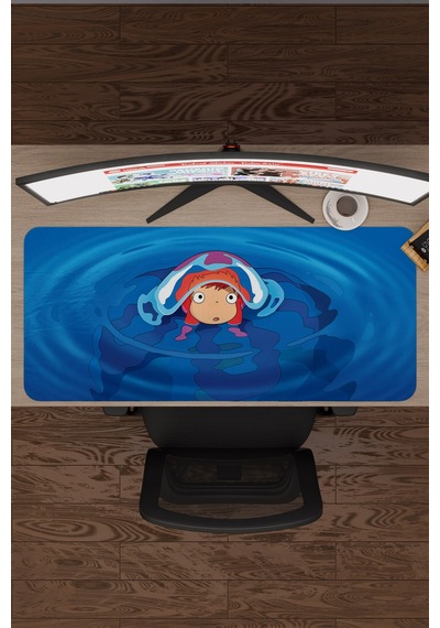 Ponyo Anime V1 - 90x40 Xxl Gaming Kauçuk Kaymaz Taban Mouse Pad Fare Altlığı