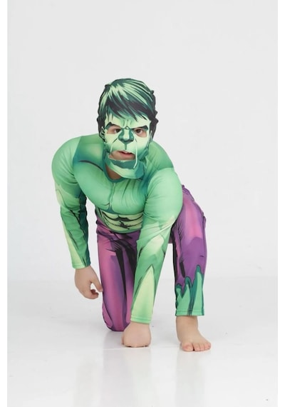 Life For Moda Erkek Çocuk Kaslı Hulk Yeşil Adam Süper Kahraman Kostümü Yeşil