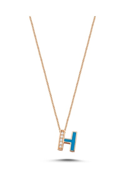 0,03 Karat Pırlantalı H Harf Kolye
