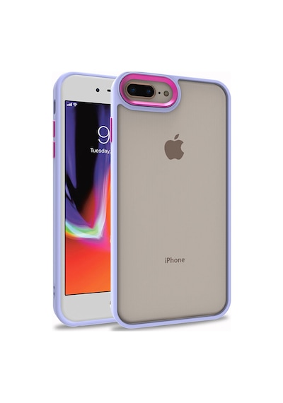 Goocamp Apple iPhone Uyumlu 7 Plus Kılıf Flora Kapak - Lila Lila