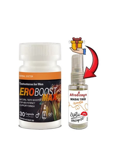 Ero Boost Max:1 Adet Erkeklere Özel 30lu Destekleme + Afrodizayn Masaj Yağı 30 Ml
