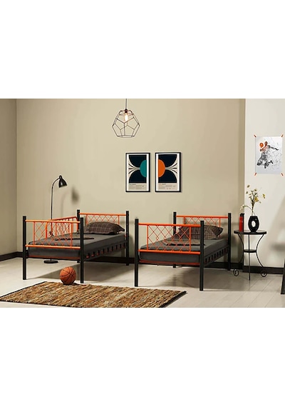 Metis Genç Yatak Odası Metal Ranza Ve Karyola-90 X 190 Cm Turuncu