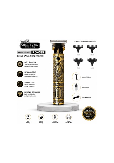 Komple Metal Saç Sakal Traş Makinesi Usb Şarjlı T-bıçak Diğer