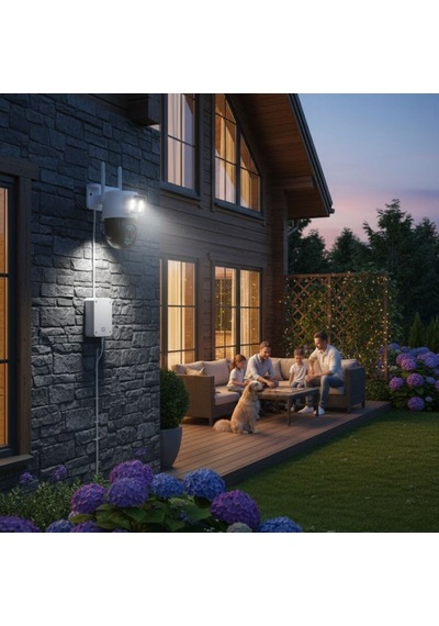 3 Kameralı Kablolu Akıllı Güvenlik Kamerası - 360 Ptz Hareketli, Çift Antenli, Wifi Ip, Gece Görüşlü Dış Mekan Kamera Çok Renkli