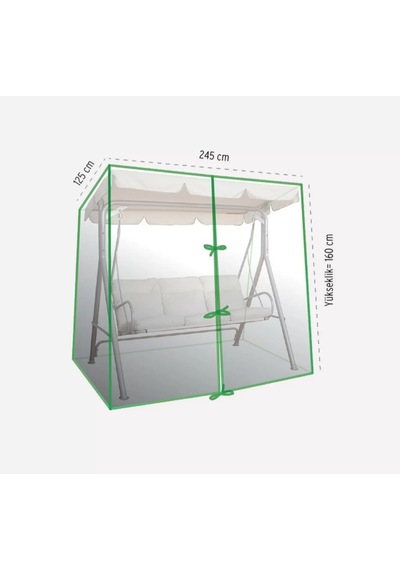 Evinizin_Atolyesi Salıncak Koruma Örtüsü Boy 245Cm, En 125Cm, Yükseklik: 160Cm Şeffaf