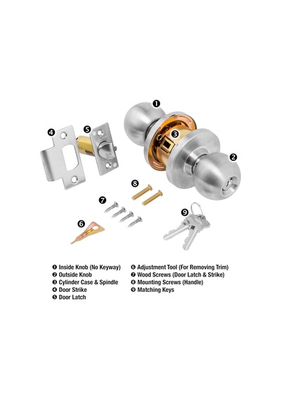 Master Lock Blc0232dka4 Depo Silindirik Bilyalı Topuz, Ticari Sın