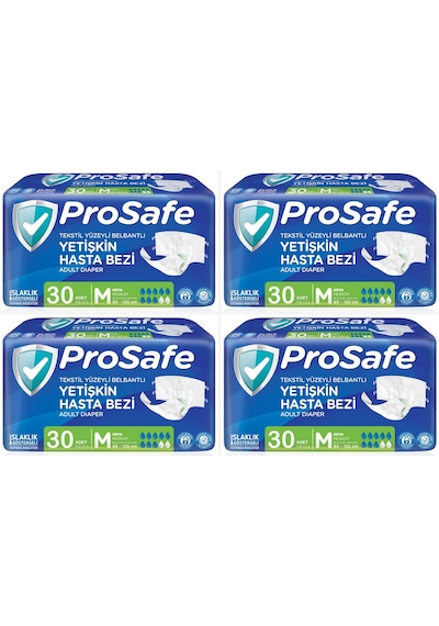 Prosafe Belbantlı Medium Büyük Boy Hasta Bezi 120 Adet 4x30 Paket M