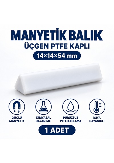 Manyetik Balık 14x14x54 Mm - Teflon Karıştırıcı Balık Üçgen