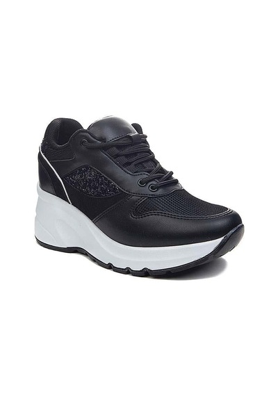 Flet 185 Siyah-beyaz Kadın Spor Sneaker Siyah