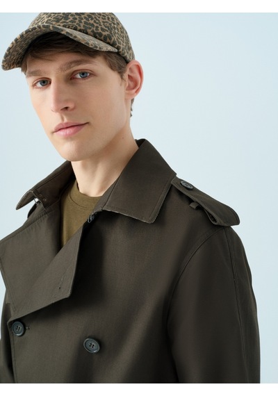 Regular Fit Erkek Trenchcoat Haki