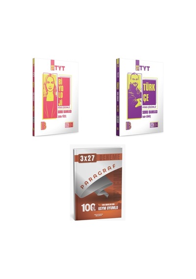 2027 2027 Benim Hocam Tyt Biyoloji Video Çözümlü + Türkçe Soru + Anla Kazan Paragraf Deneme 3'lü Set