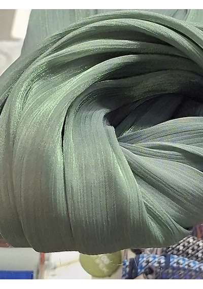 İpek Dükkanı Organza Shımmer Abiye Üzeri Parlak Şal Çağla