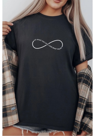 Freedom Store Unisex Oversize 24/1 Penye Dtf Baskılı Tişört - Dtf290 Siyah
