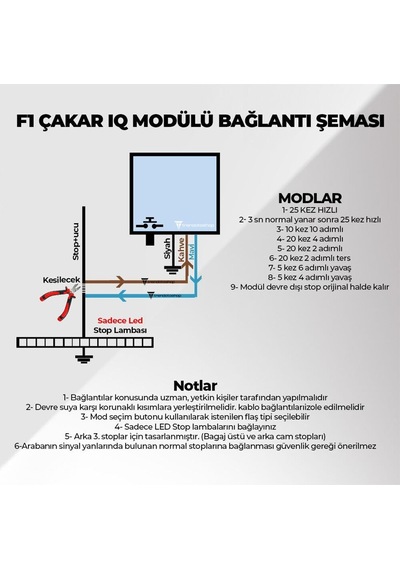 F1 Stop Çakar Modülü 9 Modlu Canbuslu Stop Çakar Modülü