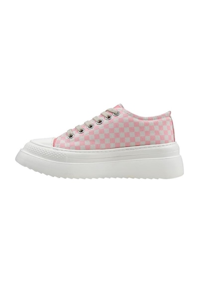 Kadın Vegan Beyaz Kalın Taban Sneakers - Big Steps Cat Tasarım Çok Renkli