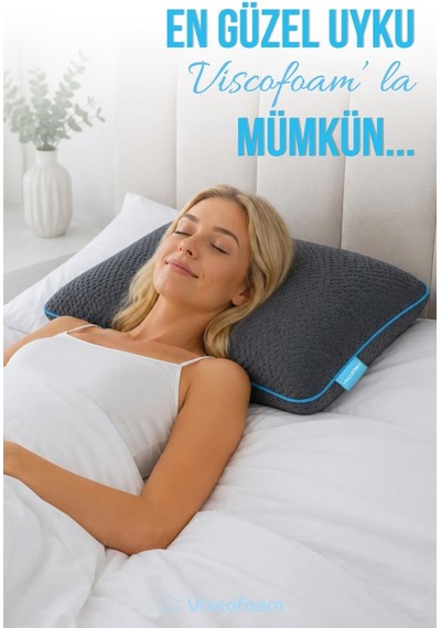 60 40 Cm Viscofoam Elyaf Yastık 2x Gri