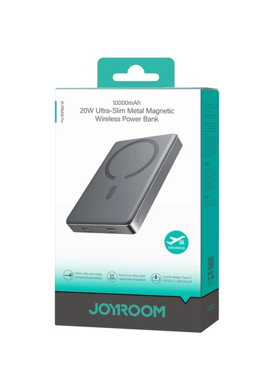 Joyroom 20w Ultra-slim Metal Magsafe Kablosuz Ve Kablolu 20w Hızlı Şarj Power Bank 10.000mah