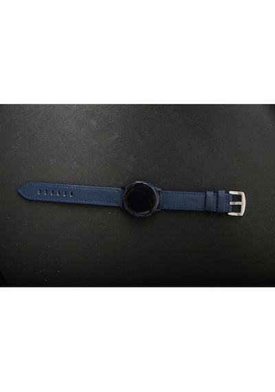 Hakiki Deri 20mm Akıllı Pimli Saat Kordonu Lacivert