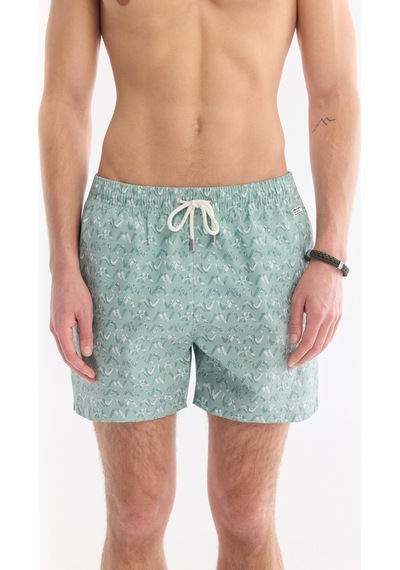 Avva Erkek Mint Yeşil Hızlı Kuruyan Baskılı Çantalı Relaxed Fit Deniz Şortu A61y3812 Mint Yeşili