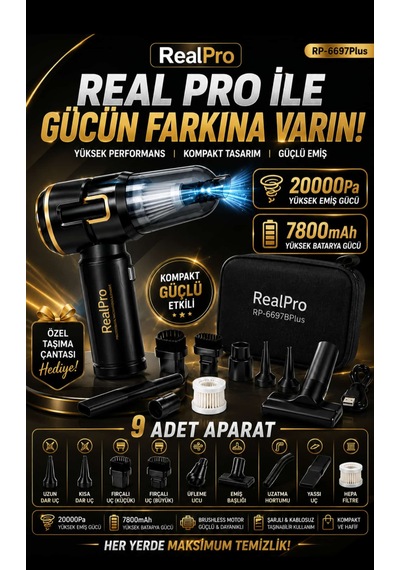 Junglee 20.000pa Yeni Nesil Araç Içi Süpürge Rp-6697b Plus Yeni Model Ekranlı Vakumlama Ve Çekme 0 - 250 Watt