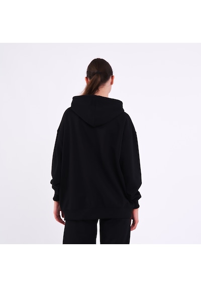 Mmetalic Kadın Siyah Normal Kalıp Basic Beli Lastikli Kapüşonlu Oversize Mevsimlik Alt Üst Eşofman Takımı Mmetalic Kadın Siyah Normal Kalıp Basic Beli Lastikli Kapüşonlu Oversize Mevsimlik Alt Üst Eşofman Takımı