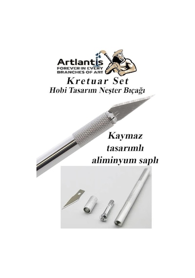 Artlantis Çelik Cetvel 30 Cm Ve Kretuar Bıçağı 5 Yedek Bıcaklı 1 Adet Paslanmaz Çelik Metal Çetvel 30 Santimetr Genel