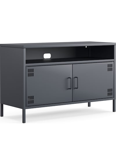 Pera Tv Ünitesi, Tv Dolabı,2 Kapaklı, Açık Raflı 100,50 X 40 X 64,50 Cm Ral 7016 Antrasit Pera Tv Ünitesi, Tv Dolabı,2 Kapaklı, Açık Raflı 100,50 X 40 X 64,50 Cm Ral 7016 Antrasit