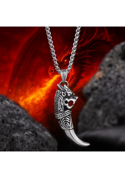 Voyageaccessory Cesaretin Simgesi Ejderha Diş Kolye