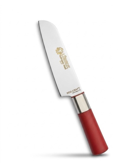 Lübeck Red Craft Ergonomik Kırmızı Sap Paslanmaz Çelik Keskin Ağız Profesyonel Sebze Ve Meyve Bıçağı