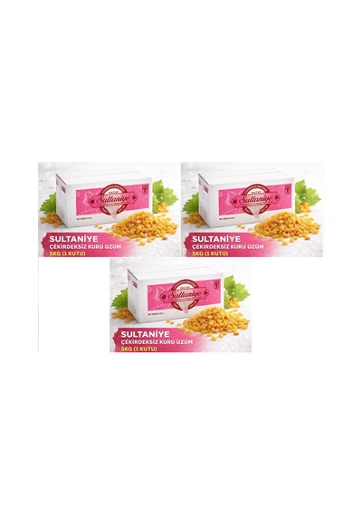 Tariş Sultaniye Çekirdeksiz Kuru Üzüm 15kg 3pk 5kg 15 KG