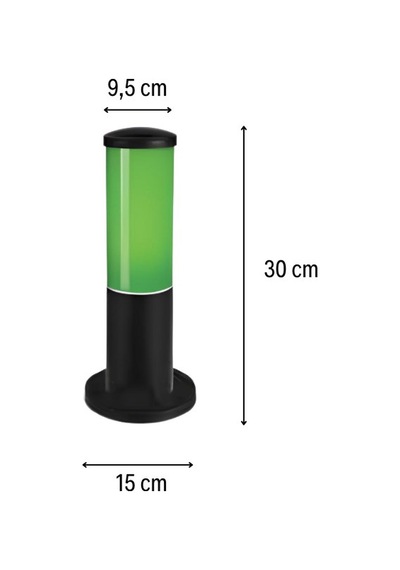 Huzur Elektrik Bollard Yeşil Set Üstü Direk 30cm Aydınlatma Armatürü 13402