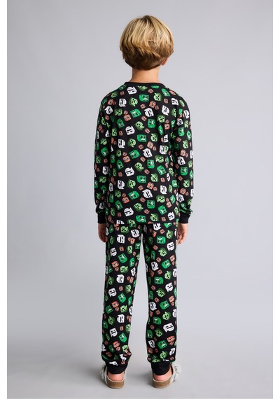 Defacto Minecraft Lisanslı Baskılı 2li Pijama Takımı Erkek Çocuk I3437a826wnbk81 Siyah-bk81