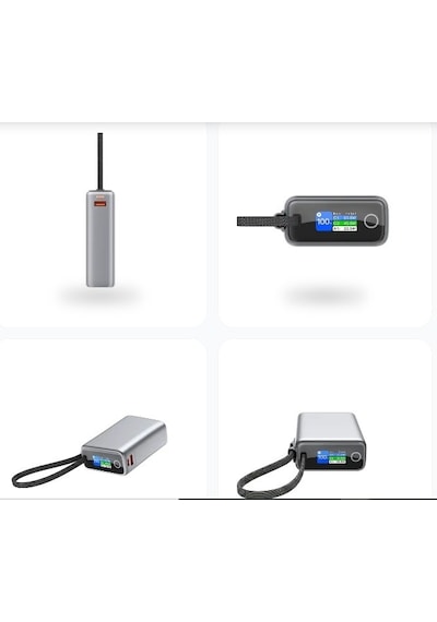 Ttec-recharger Pro Max Tft 20.000mah Pd 65w Usb-c Dahili Kablolu Taşınabilir Hızlı Şarj Aleti / Powerbank Gümüş