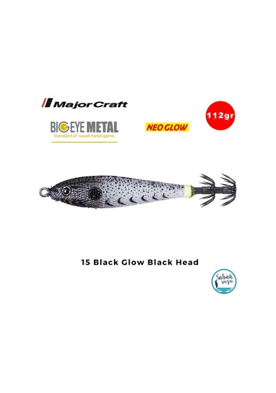 Major Craft Big Eye Metal Kalamar Zokası 112gr Bem-30 15 Black Glow Black Head