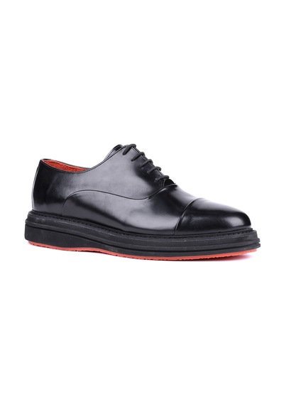 Shoetyle - Siyah Hakiki Açma Deri Bağcıklı Erkek Klasik Ayakkabı 250-2035-1532
