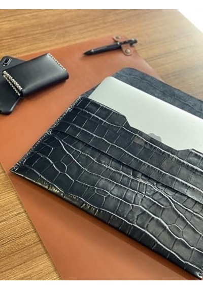 Matderi Apple MacBook Uyumlu Çanta Siyah 13" 14" 15" 16" Uyumlu Hakiki Deri Yılan Dokulu Kılıf 15 Apple MacBook Uyumlu Air Sku: Zeusb0cvnxl62b Diğer