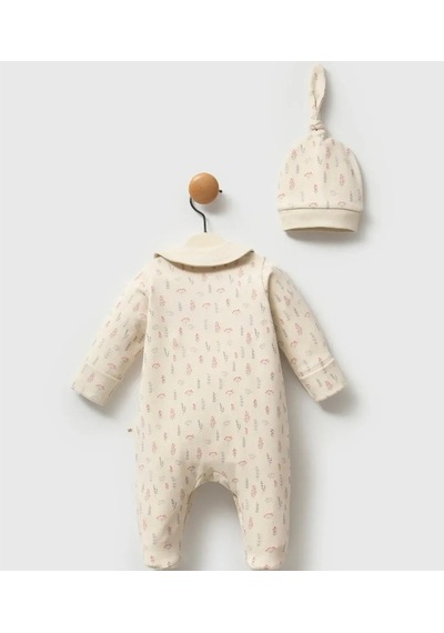 Moi Noi Baby Moi Noi Kokina Şapkalı Tulum Mnb1258 Ekru