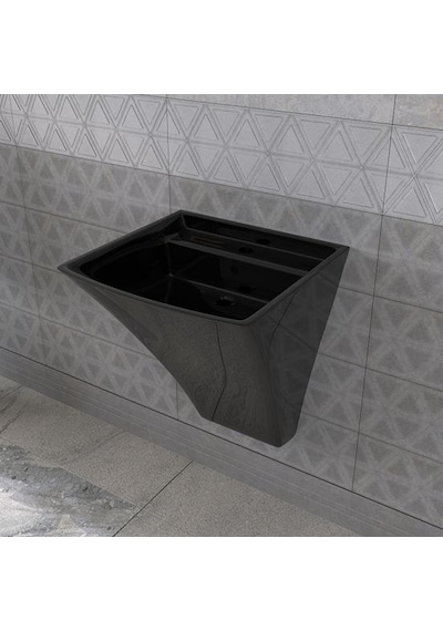 Lucco Loop 50 CM Asma Monoblok Lavabo Siyah