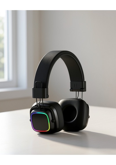 Kablosuz Bluetooth Kulak Üstü Kulaklık, Katlanabilir, Rgb Işıklı
