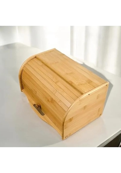 Bambu Kapaklı Büyük Ekmek Dolabı, Çok Amaçlı Kullanım İçin Uygun A