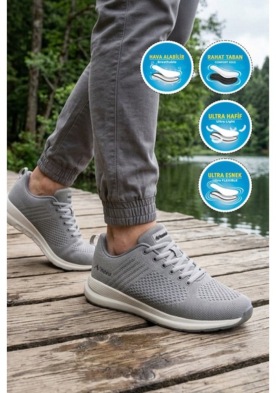 Noka Füme Anorak Örme Hava Alabilen Hafif Rahat Tabanlı Unisex Yürüyüş Spor Ayakkabı Wesley G