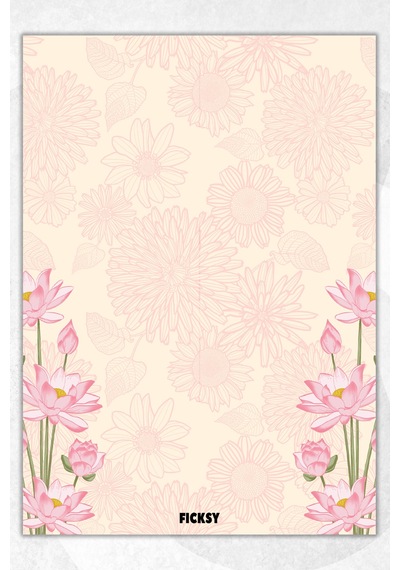 A5 Çiçek Bloknot Çizgisiz Defter - 50 Yaprak - Memopad - Notepad - Not Defteri - Not Kağıdı - 1865 Çok Renkli