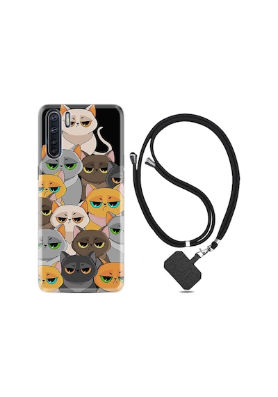 Oppo A91 Kılıf Boyun Askılı Kediler 1885