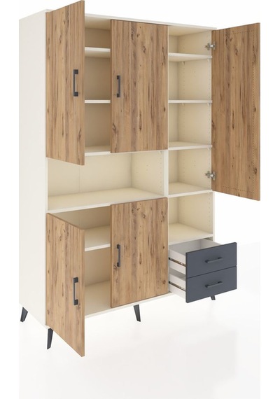 Hyperion Dolap 10 Raflı 2 Çekmeceli 5 Kapaklı 132x44x195 Aytaşı-çam/antrasit Atlas Çam/antrasıt Hyperion Dolap 10 Raflı 2 Çekmeceli 5 Kapaklı 132x44x195 Aytaşı-çam/antrasit Atlas Çam/antrasıt